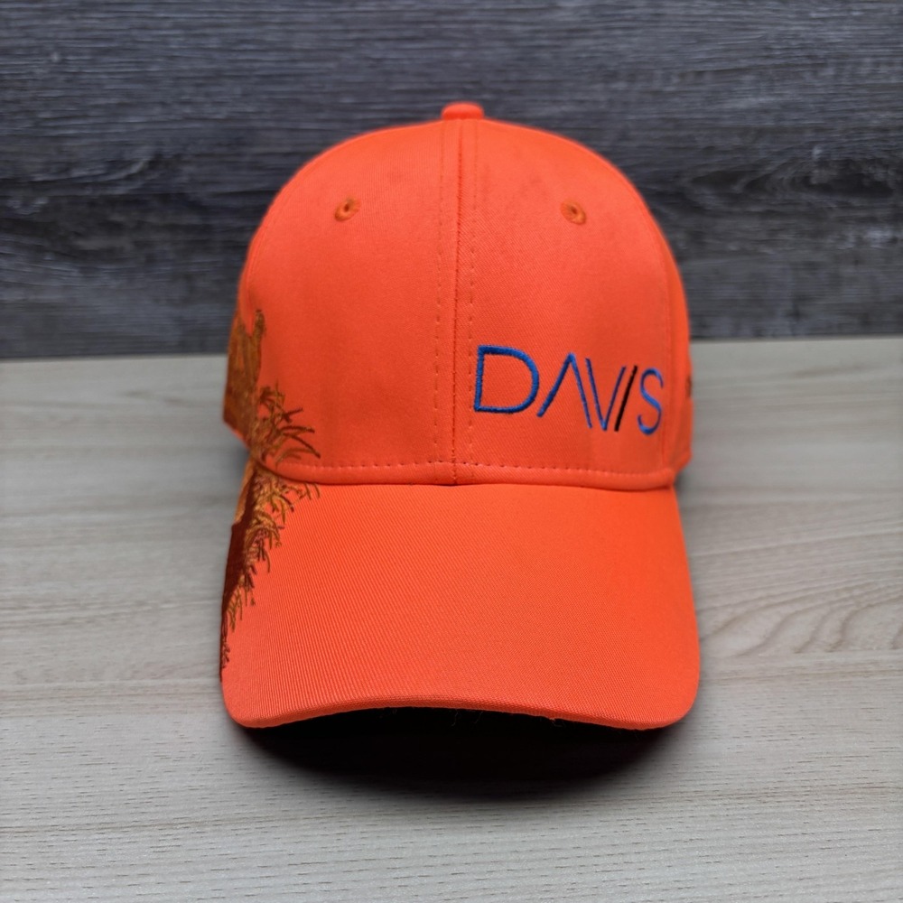 Davis Hat Cap Strap Back Mens One Size Orange Pheasant Hunting DRI DUCK Wildlife